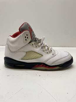 Nike Air Jordan 5 Fire Red White Sneaker Athletic Shoe Boys 7