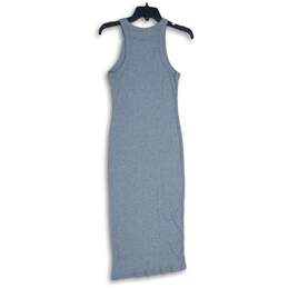 Ambiance Womens Gray Ribbed Round Neck Sleeveless Pullover Bodycon Dress Size L alternative image