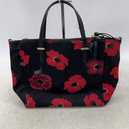 Kate Spade New York Womens Tote Bag Purse Zipper Pocket Floral Black Red alternative image