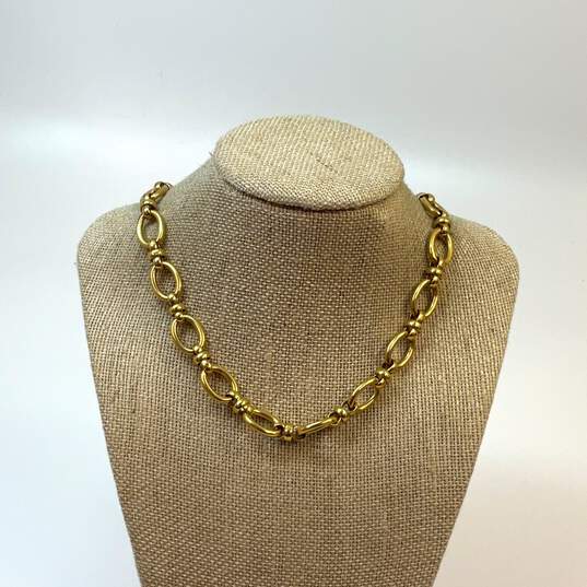 Designer Juicy Couture Gold-Tone Toggle Fashionable Link Chain Necklace image number 1