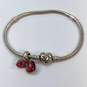 Designer Pandora 925 Sterling Silver Snake Chain Heart Charm Bracelet image number 2
