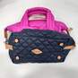 MZ Wallace Pink & Black Quilted Tote Handbag image number 6