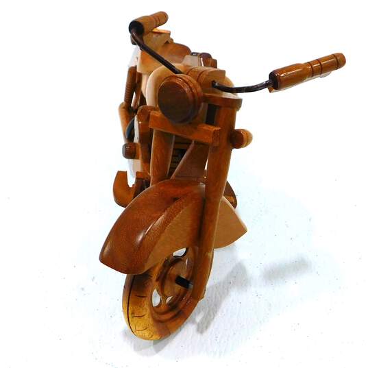 Wooden Hand Carved Detailed Motorcycle Harley Davidson image number 3