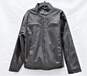 Mens Dark Brown Faux Leather Sherpa Lined Jacket Size L image number 1