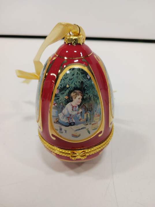 Mr. Christmas Egg-shaped Trinket Musical Ornament IOB image number 3