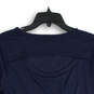 Womens Blue Crew Neck Long Sleeve Back Cutout Pullover T-Shirt Size XS image number 4