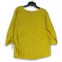 John Mark Womens Yellow Round Neck 3/4 Sleeve Tunic Blouse Top Size Small image number 1