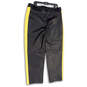 NWT Mens Black Yellow Striped Faux Leather Straight Leg Ankle Pants Size 36 image number 2