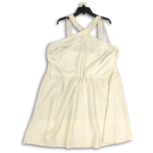 ASOS Womens White Sleeveless Halter Neck Back Zip Mini Dress Size 24 image number 1