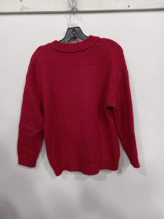 J.CREW Pink Left Shoulder Button Sweater Size S image number 2