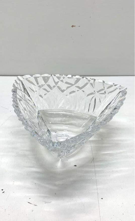 Mikasa Table Top -9.5 inch wide- Triangular Glass Crystal Bali Pattern Bowl image number 1
