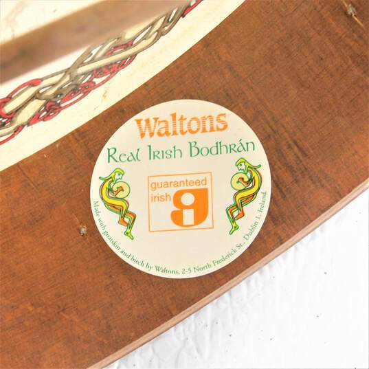 Walton's Brand Wooden 8 Inch Irish Bodhran w/ Cipin; Claddagh Design image number 5