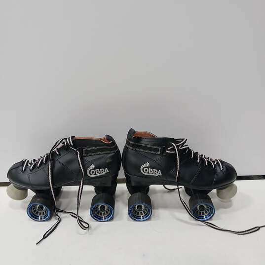 Cobra Black Leather Derby Roller Skates Size 8 image number 3