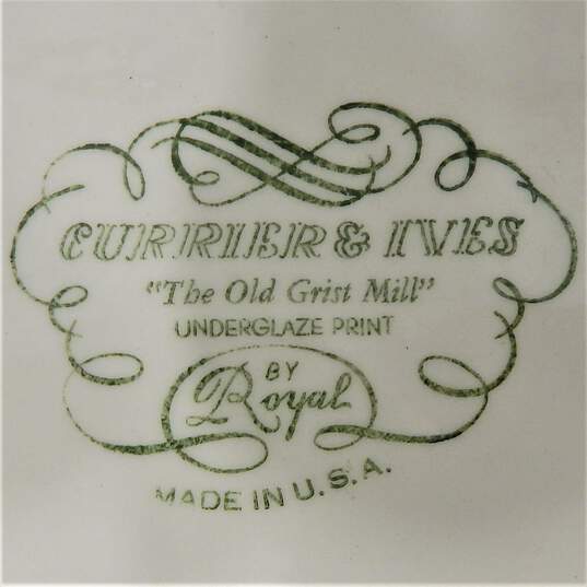 Vintage Currier & Ives The Old Grist Mill Dinner Plate Lot image number 4