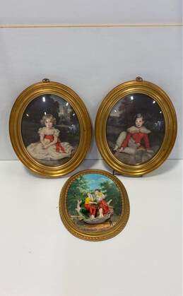 Lot of 3 in Convex Frames Little Princess & Lord Seaham in Red by Hans Volkmann