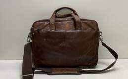 Kenneth Cole Reaction Brown Leather Laptop Shoulder Messenger Bag alternative image