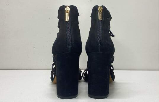 Vince Camuto Mindie Black Leather Zip Strappy Heels Shoes Size 10 M image number 4