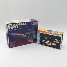 VTG Monogram Battlestar Galactica Colonial Viper Model Kit w/ AMT Star Trek Set