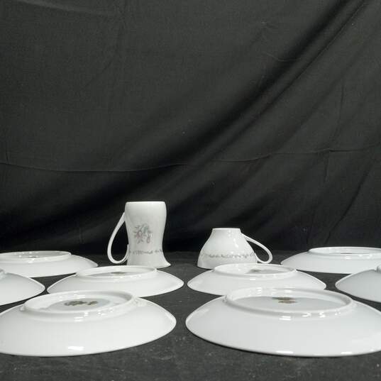 10pcs. White w/ Floral Pattern Noritake China Set of Plates, Cups & Pitcher image number 4