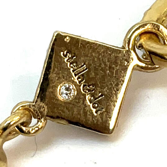 Designer Stella & Dot Gold-Tone Clear Rhinestone Spike Dangle Earrings image number 3