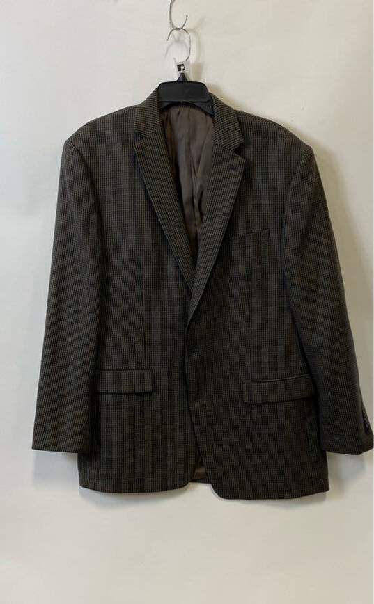 Ralph Lauren Mens Brown Wool Pocket Long Sleeve Collared Sport Coat Size Large image number 2