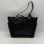 Michael Kors Womens Black Gold Inner Zipper Pocket Double Handle Tote Handbag image number 3