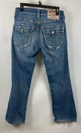 True Religion Womens Blue Cotton Ultra Low Rise Distressed Bootcut Jeans Size 28 alternative image
