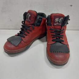 Roper Women's Horeshoes Red Western Style Mid Top Lace Up Boots Size 7.5
