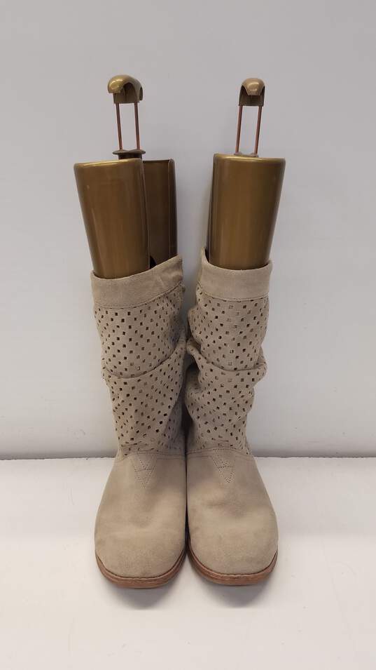 Toms Serra Perforated Slouch Boots Beige 9 image number 6