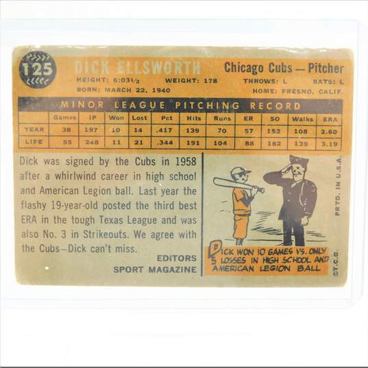 1960 Dick Ellsworth Topps Sport Magazine Rookie Star Cubs image number 3