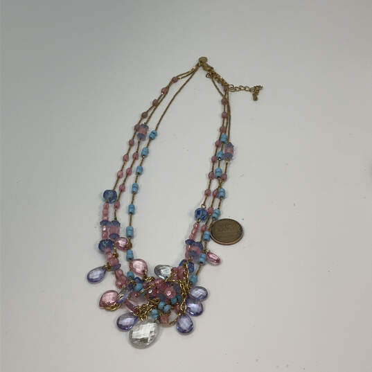 Designer Joan Rivers Gold-Tone Multi Strand Multicolor Beaded Necklace image number 3