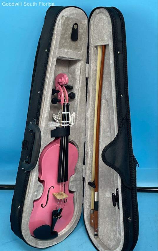 Aubert A Mirecourt Pink Violin Inside Black Case image number 1