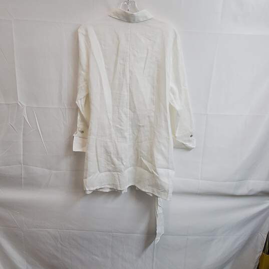 Go Silk white Linen Button Up Blouse Women's Size 1X image number 2