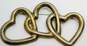 Taxco 925 Triple Interlocked Heart Brooch & Linked Bracelet 46.6g image number 4