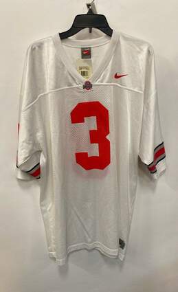 NWT Nike Mens White Red Short Sleeve V-Neck Ohio State 3 Pullover Jersey Sz XXL