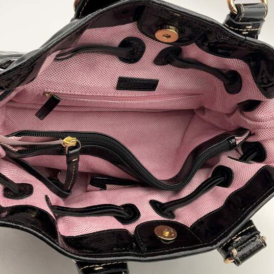Dooney & Bourke Womens Black Leather Double Handle Shoulder Bag Purse image number 4