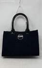 Tory Burch Womens Ella Black Tote Handbag Stains Inside Straps Peeling image number 1