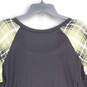 NWT Womens Black Green Plaid Long Sleeve Crew Neck Pullover T-Shirt Size 2 image number 4