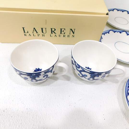 Ralph Lauren Mandarin Blue 9 Piece Saucer Set w/ 2 Teacups image number 2