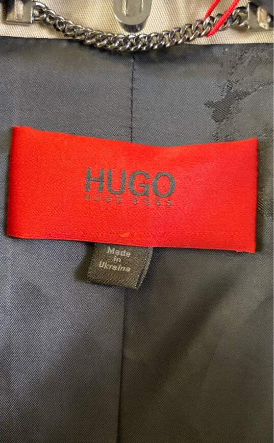 Hugo Boss Mens Beige Long Sleeve Pockets Full Zip Trench Coat Size 38R image number 5