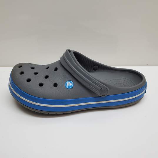 Crocs Crocband Gray Blue White Classic Comfort Casual Sport Slip On Clogs Sz M10/W12 image number 2