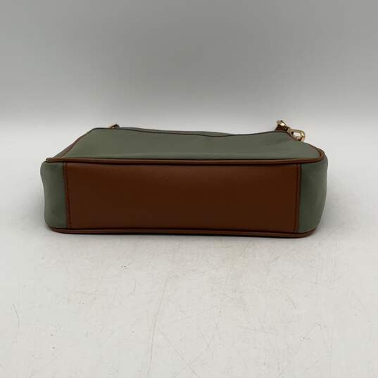 Michael Kors Womens Green Brown Leather Adjustable Strap Crossbody Bag Purse image number 5
