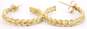 14K Yellow Gold Braided Hoop Earrings 3.0g image number 4