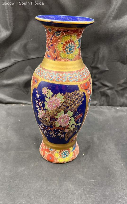 Porcelain Vase Blue Gold image number 1