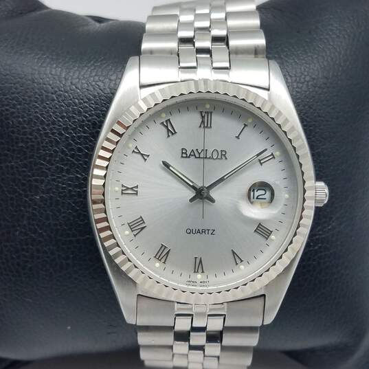 Baylor 35mm WR ATM White Dial Roman Numeral Date Watch 85g image number 1