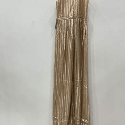 NWT Womens Rose Gold Sequins Halter Neck Sleeveless Long Maxi Dress Size 4 alternative image