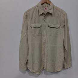 Levi's Men's Tan Classic 2-Pocket Button Down Shirt Size M