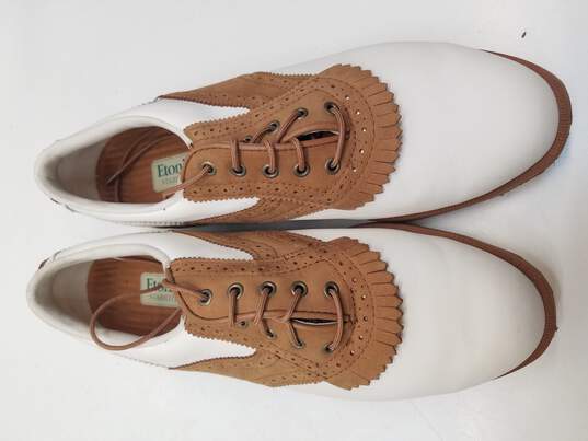 Etonic Stabilites Tan White Lace Up Golf Shoes Size 9M image number 7