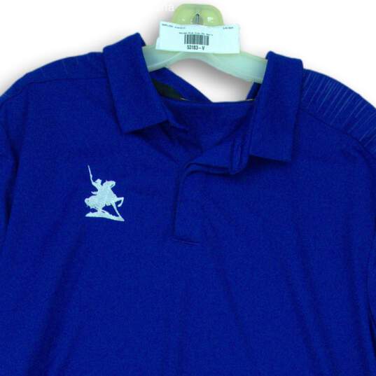 Men's Adidas Blue Polo Shirt Size 2XL image number 3