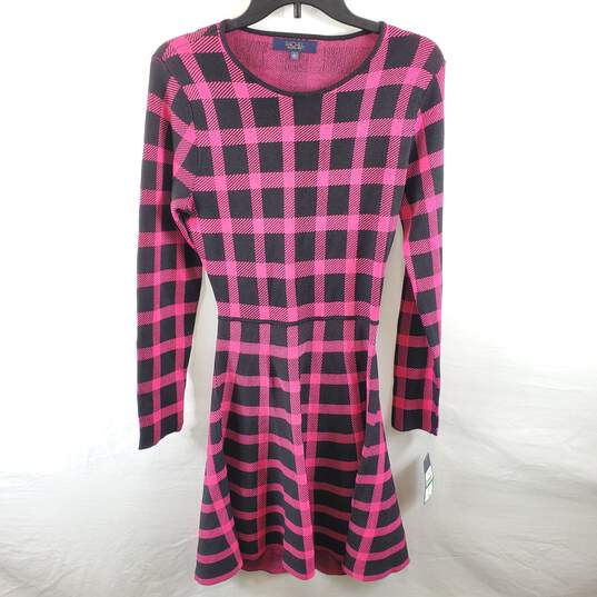 Rachel Roy Women Pink Plaid Long Sleeve Dress L NWT image number 1